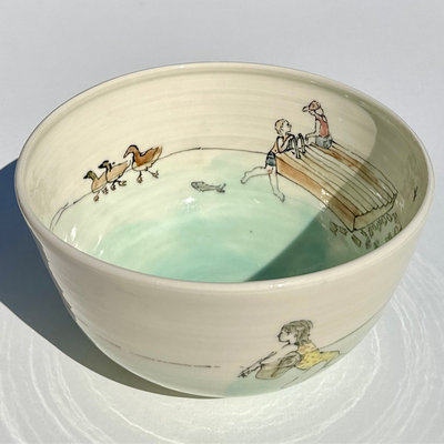 Bronwyn Arundel "At the Lake" Large Serving Bowl #f1051