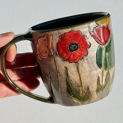 Marla Benton Poppy 12oz Poppy Mug #M1533