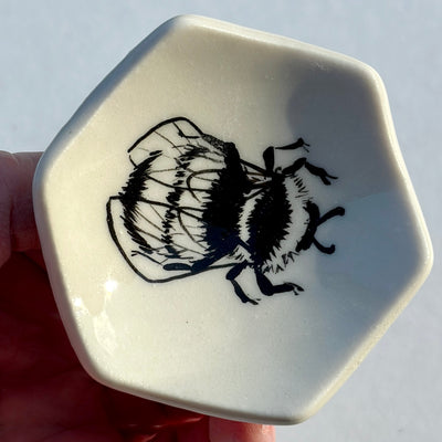 Hand-Painted Porcelain Bumble Bee Dish #N1719