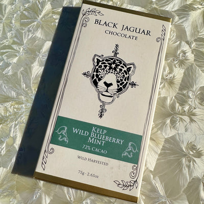 Black Jaguar Kelp Blueberry Mint 72% Dark Chocolate Bar