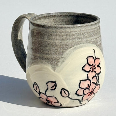 Maaike Charron 12oz Round Flower Mug with Cherry Blossoms #M1638