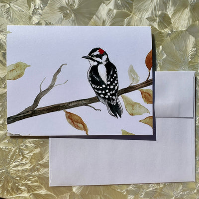 Danica Templeton Art Single Downy Woodpecker Card