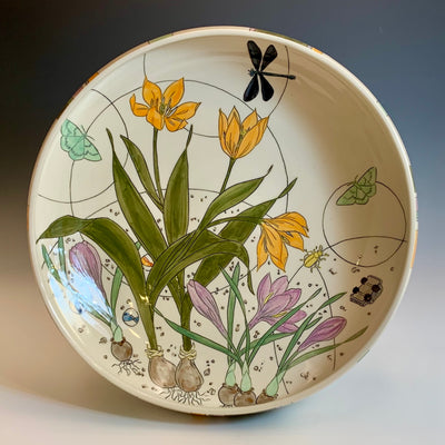 Andrea Vuletin Large Bowl with Orange Tulips #LIX121