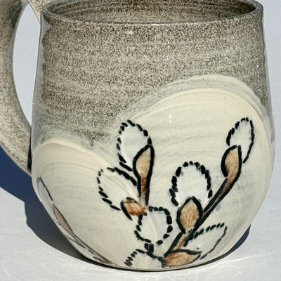 Maaike Charron 12oz Round Flower Mug with Pussy Willows #M1593
