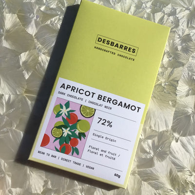 DesBarres Apricot Bergamot 72% Dark Chocolate Bar