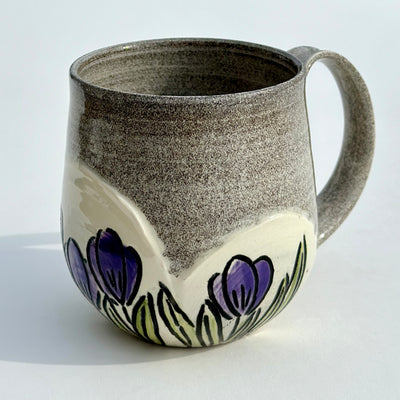 Maaike Charron Round Flower Mug with Purple Crocuses #N1871
