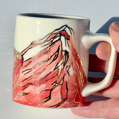 Astrid Kruse 4oz Reddish Pink Mountain Espresso Cup #M1504