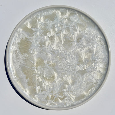 White Crystalline Dinner Plate #N2972