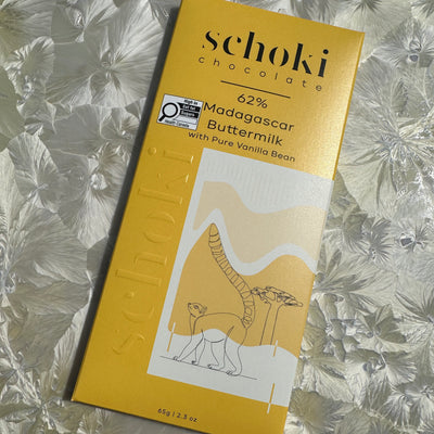 Schoki Buttermilk with Madagascan Vanilla & Cacao 62% Chocolate Bar