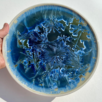 Turquoise Crystalline Dinner Plate #N1504