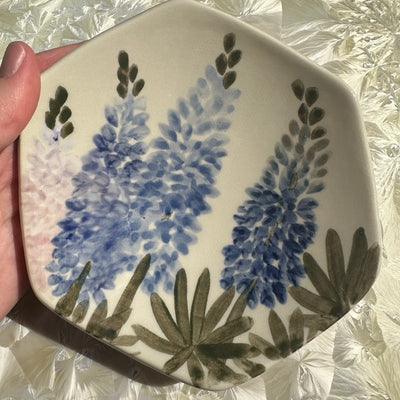 PROTOTYPE Large Lupine Flowers Honeycomb Dish #N2783
