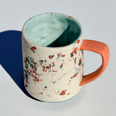 Rachael Kroeker 12oz Teal & Coral Grog Pop Mug #M1574