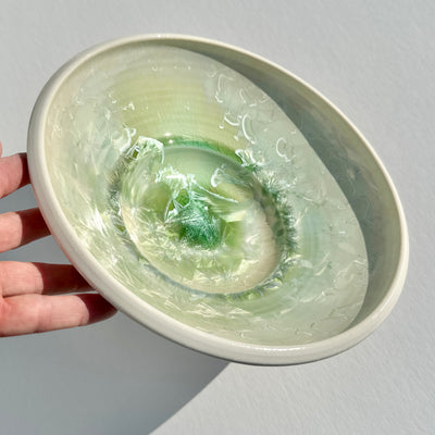 Alexis Templeton Soft Green Crystalline Pasta Bowl #f1150