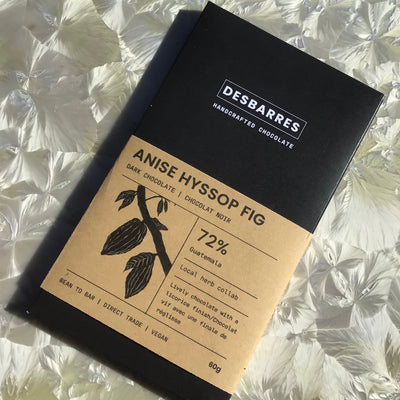 DesBarres Anise Hyssop Fig 72% Dark Chocolate Bar