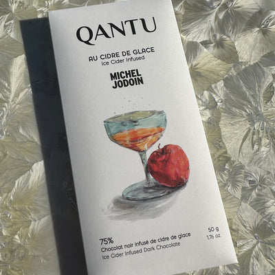 Qantu "Au Cidre de Glace" 75% Dark Chocolate Bar with Michel Jodoin Ice Cider