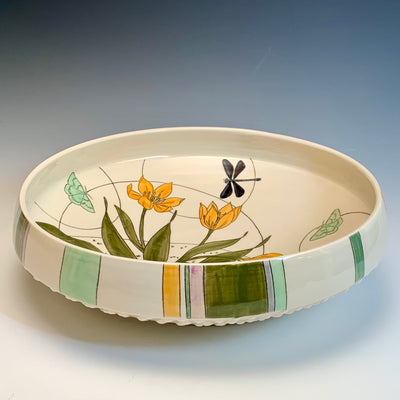 Andrea Vuletin Large Bowl with Orange Tulips #LIX121