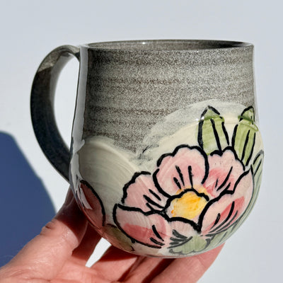 Maaike Charron 12oz Round Flower Mug with Peonies #N2953